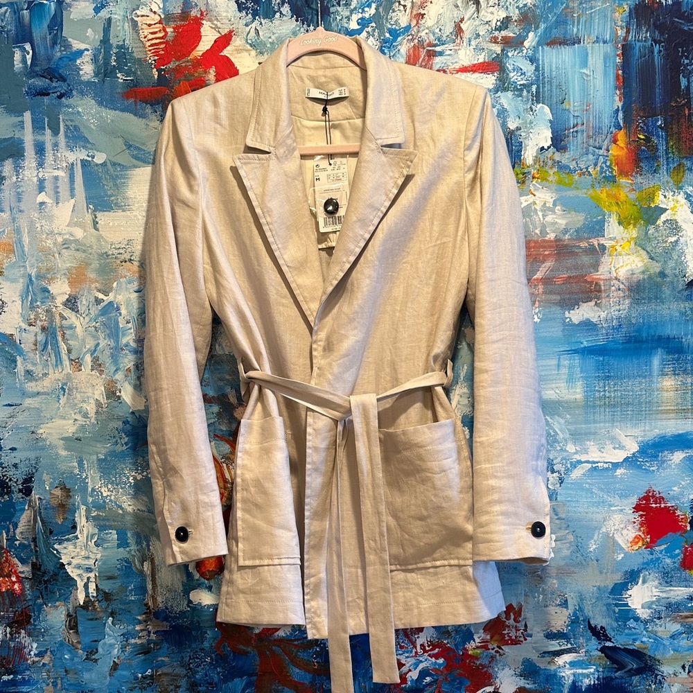 Mango Cream Suit Jacket